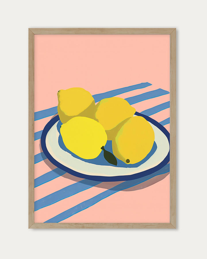 Lemons On A Plate Wall Art