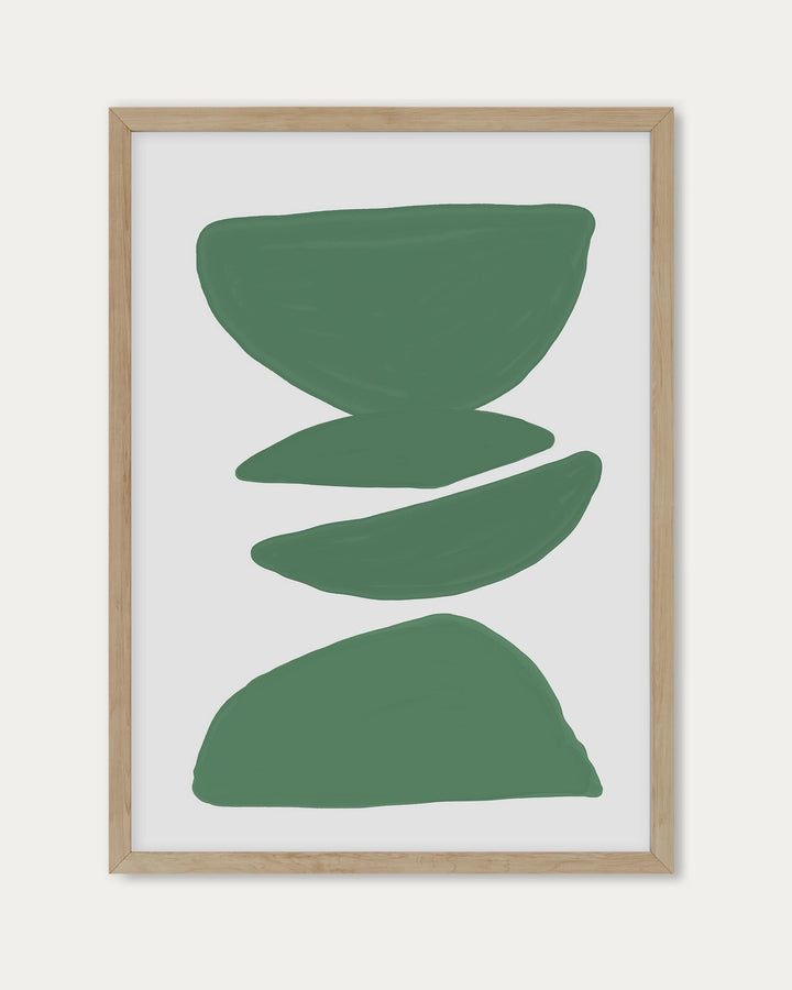 Balancing Shapes Green Wall Art