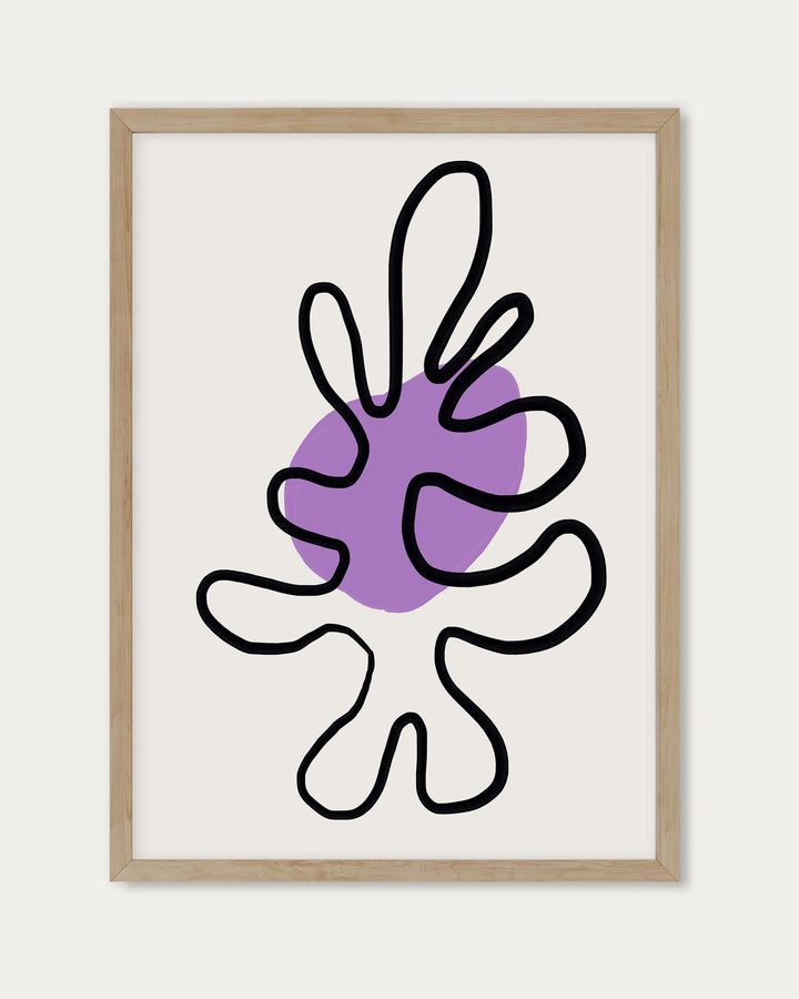 Abstract Shape Purple Wall Art