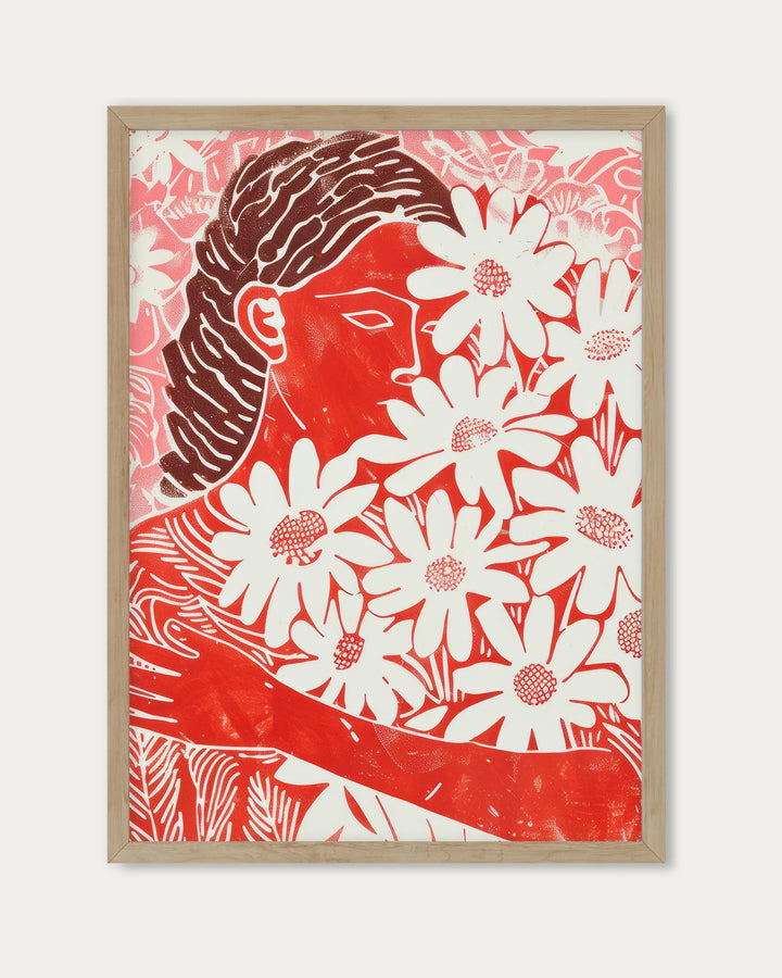 Holding Flowers Art Print