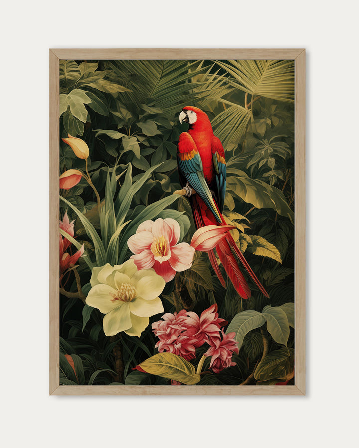 Red Parrot Wall Art Print
