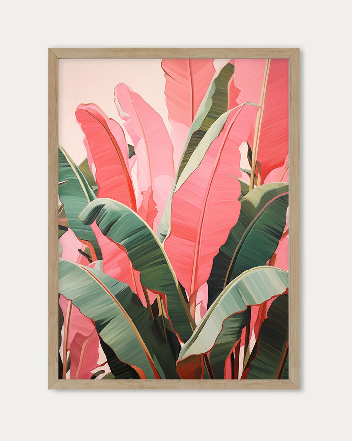 Pink And Green Banana Tree Wall Art