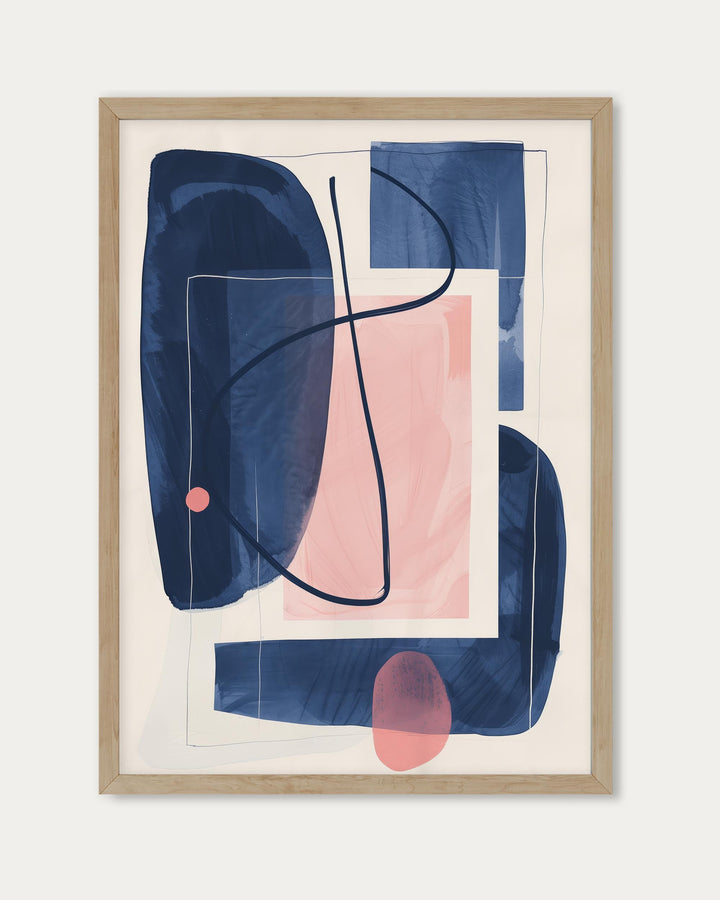 Navy And Pink Wall Art Print