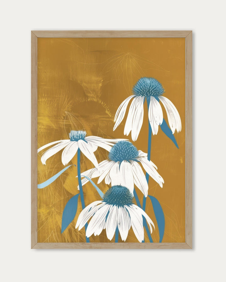 Golden Flowers Wall Art