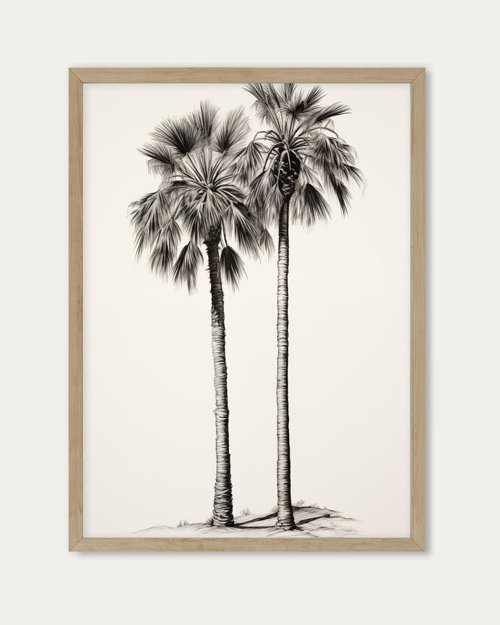 Monochrome Palms Wall Art Print