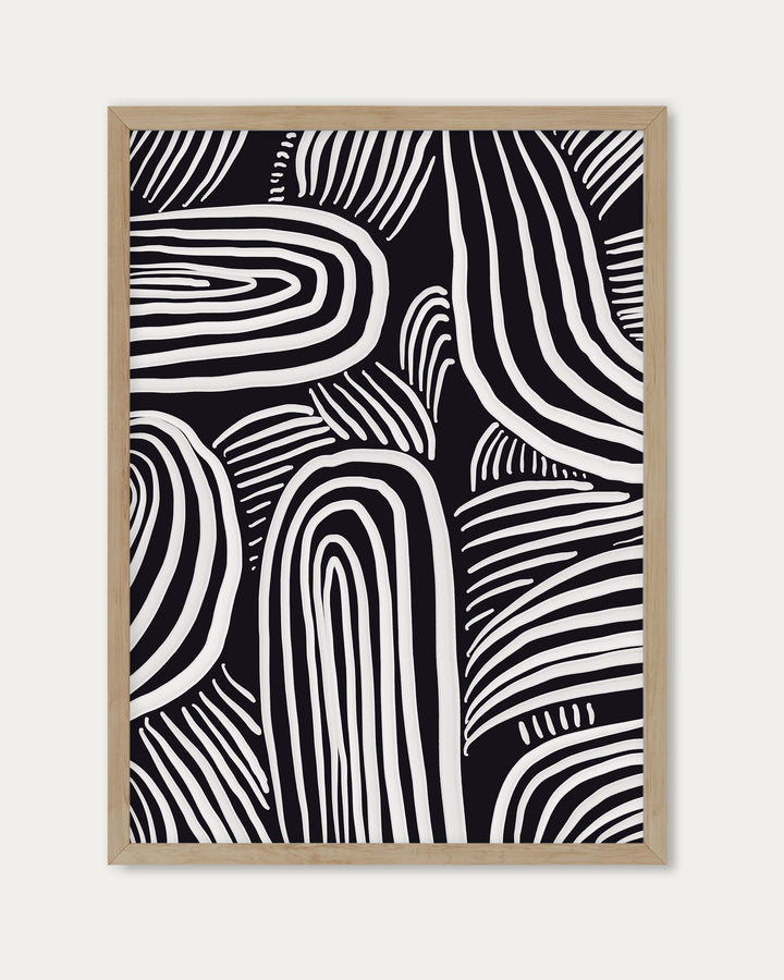 Black And White Lines Wall Art Print