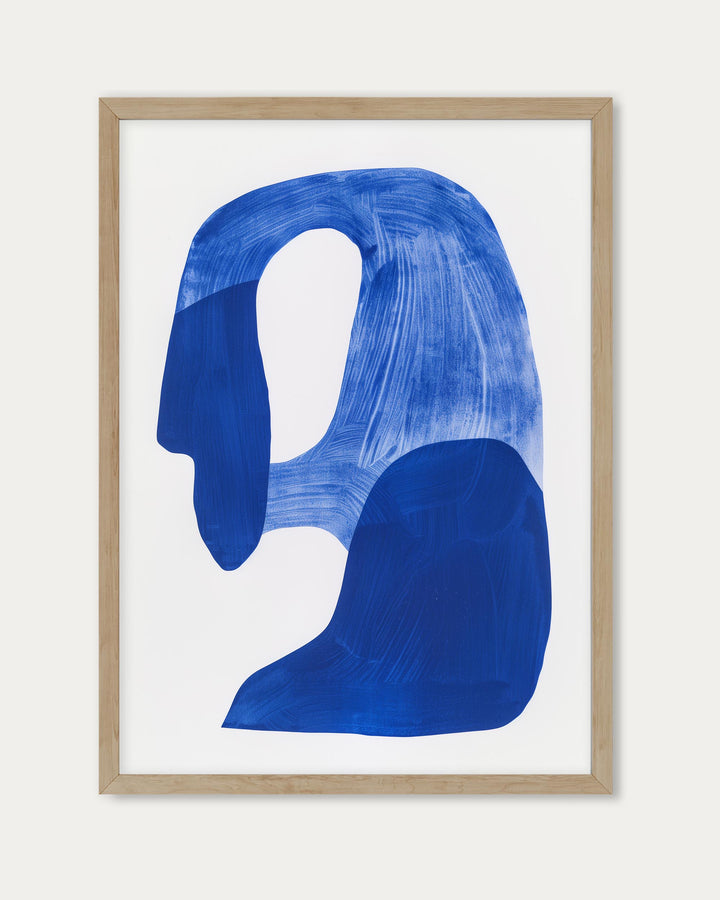 Blue Abstract Rock Wall Art Print