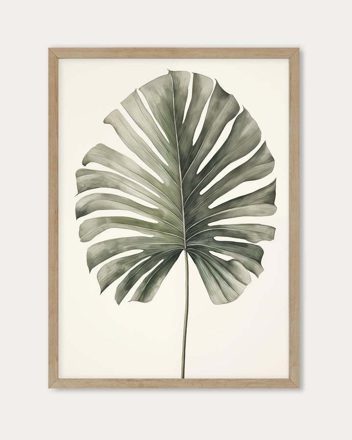 Vintage Monstera Leaf Wall Art Print