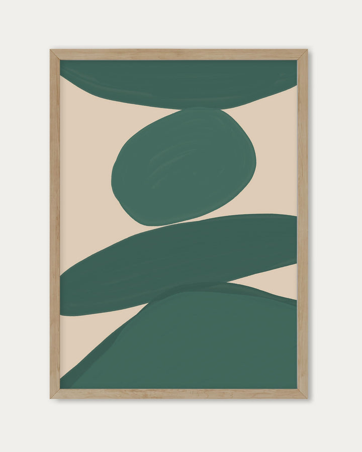 Green Organic Shapes Wall Art