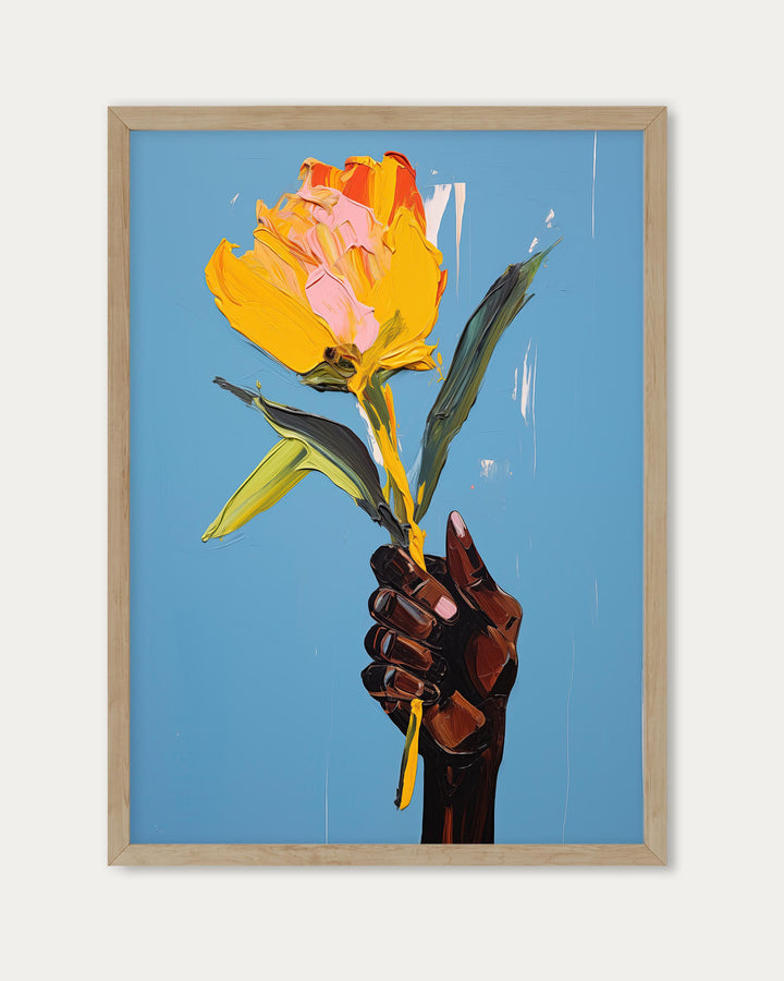 Holding A Flower Wall Art