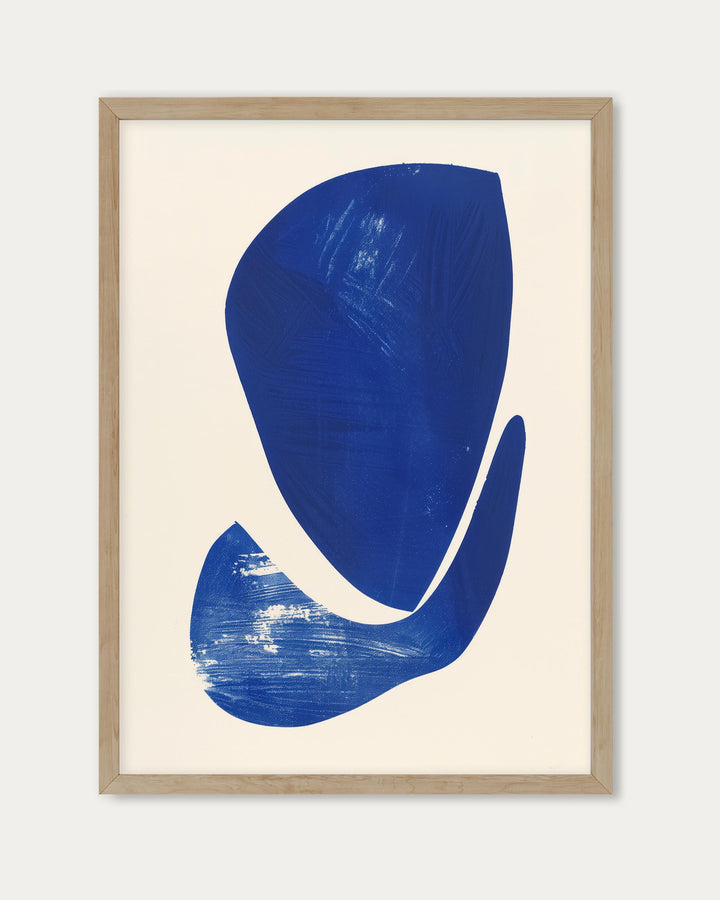 Abstract Blue Boat Wall Art Print