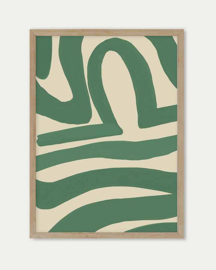modern green abstract bold shapes wall art print large oversized green wall art for home decor