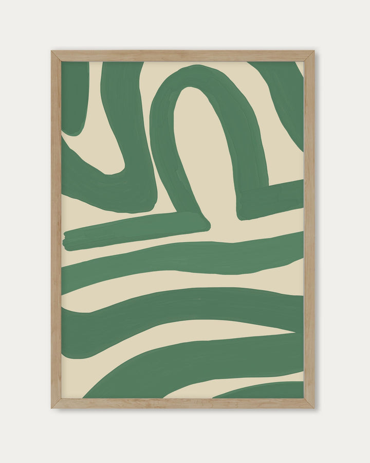 modern green abstract bold shapes wall art print large oversized green wall art for home decor