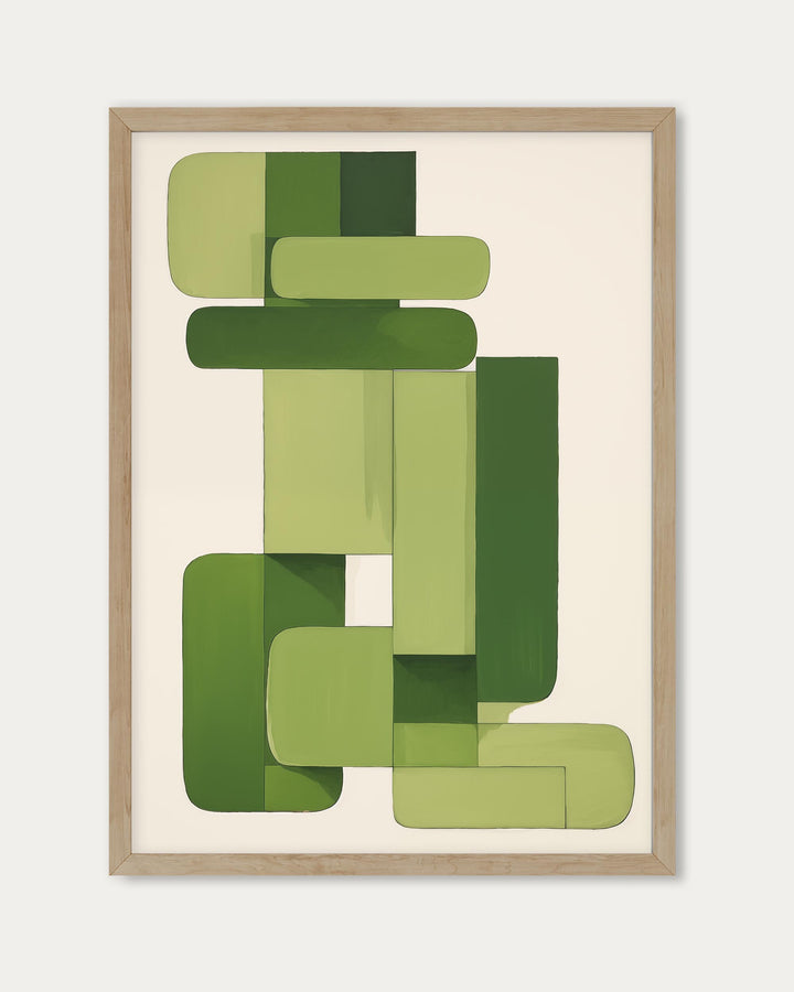 Green Blocks Art Print