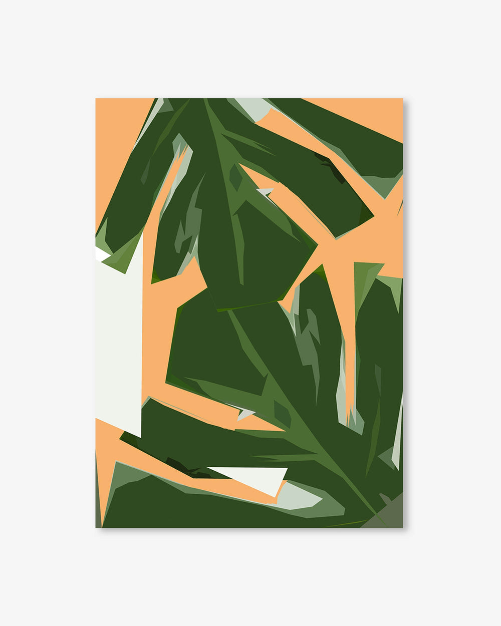 poster with green and orange leaf pattern on a white background