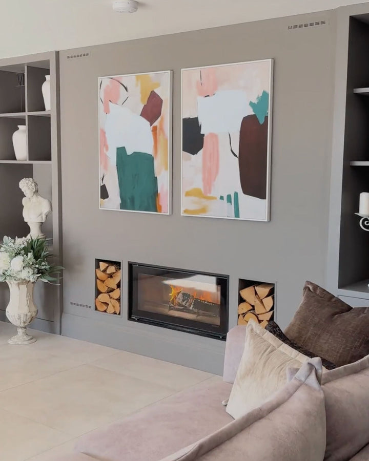 modern wall art canvas set 2 piece print set large affordable wall art living room