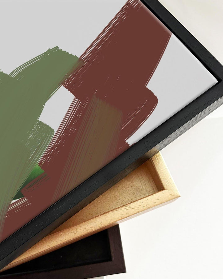 Abstract Botanical Leaves Framed Canvas-Abstract House