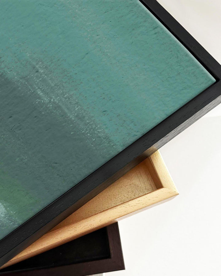 Teal Dunes Framed Canvas-Abstract House