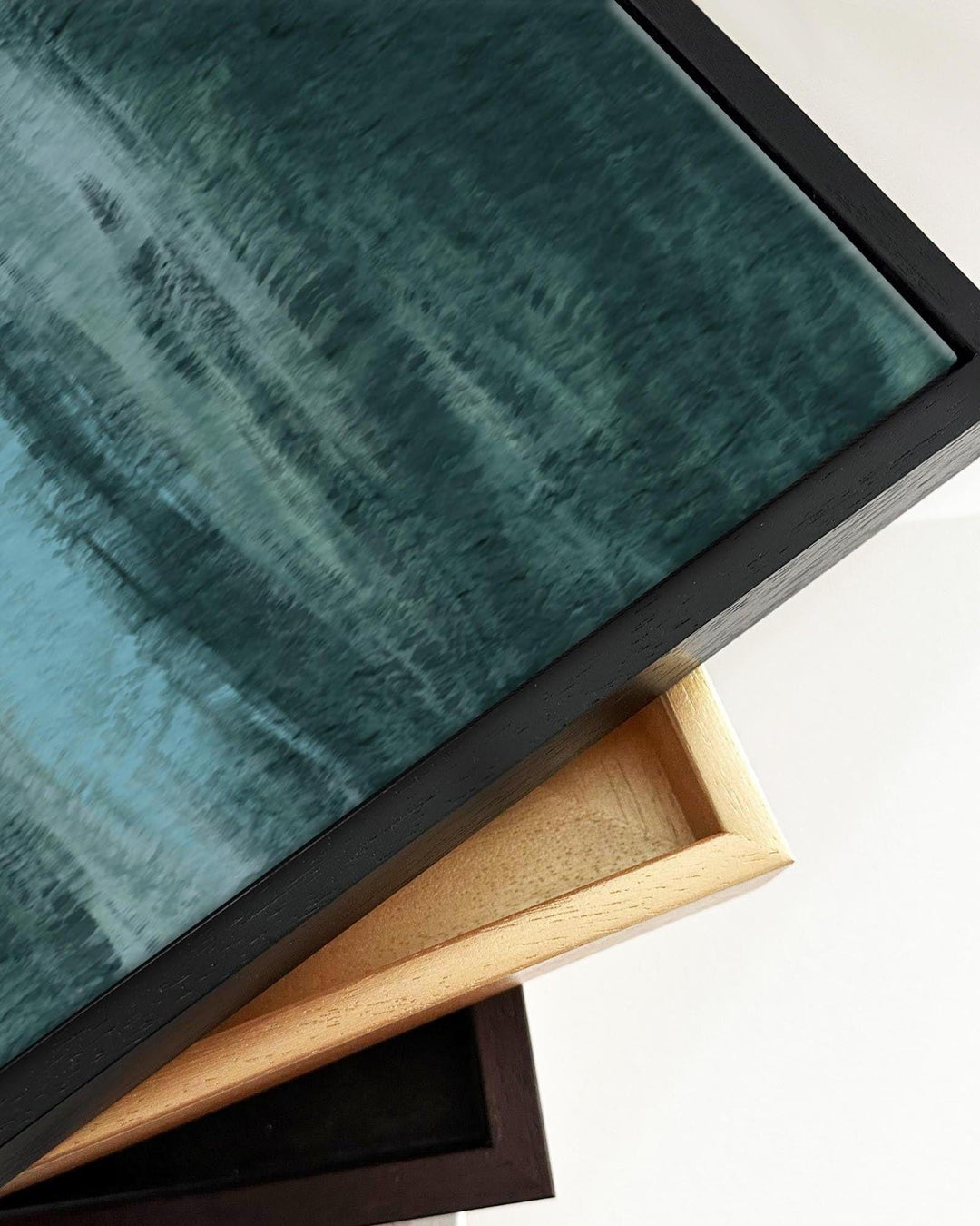 Teal Brush Strokes Abstract Framed Canvas-Abstract House