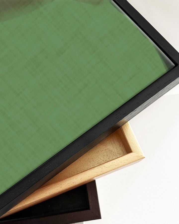 Rothko Green Framed Canvas-Abstract House