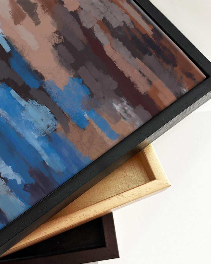 River Landscape Framed Canvas-Abstract House