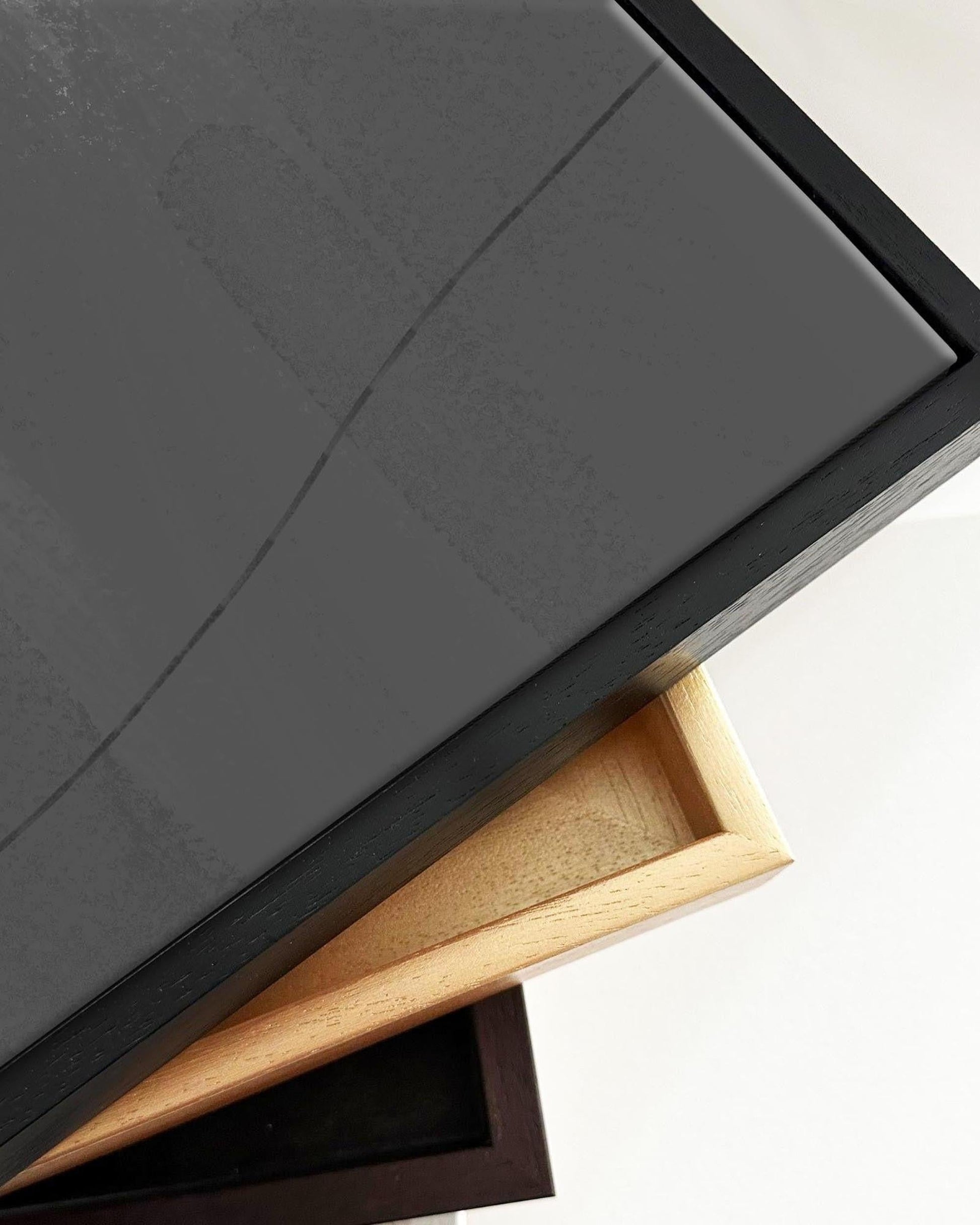 Neutral Brushed Framed Canvas-Abstract House