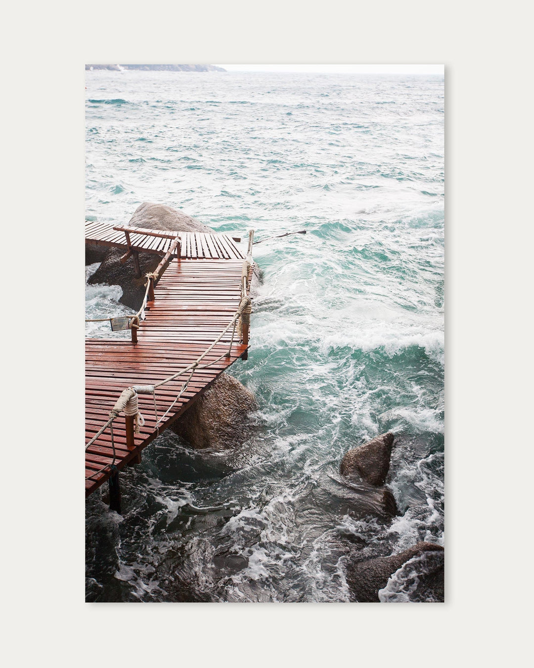 Coastal Waves On The Pier Art Print