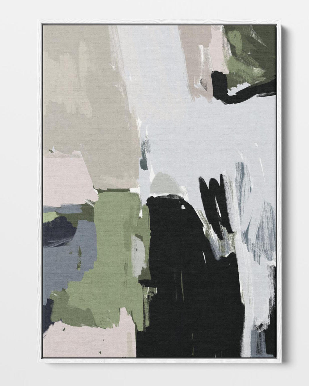 Abstract Green Pastel Canvas Art