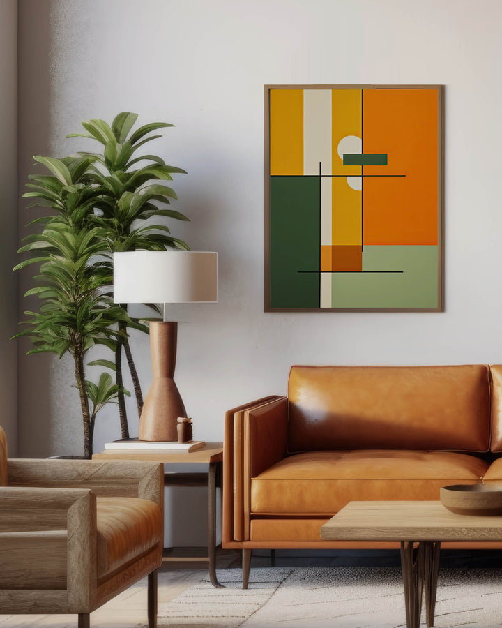 Retro Sage Abstract Art Print