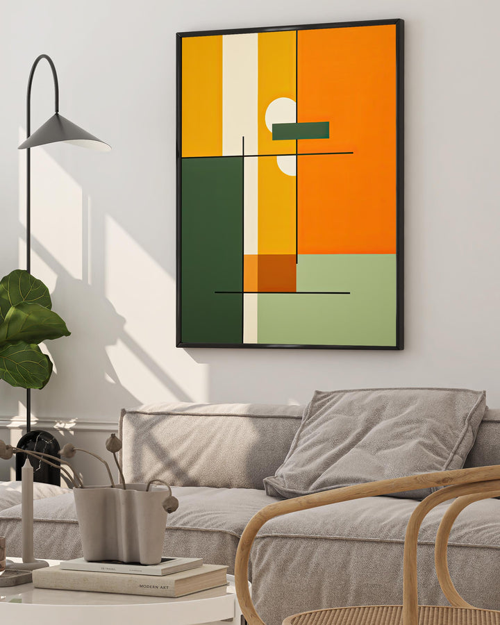 Retro Sage Abstract Art Print