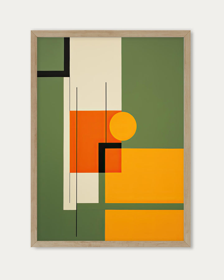 Sage On Orange Abstract Art Print