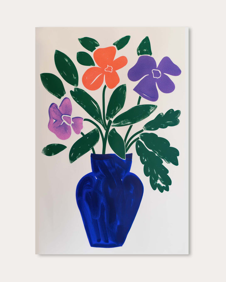 Blue Vase Sketch Art Print