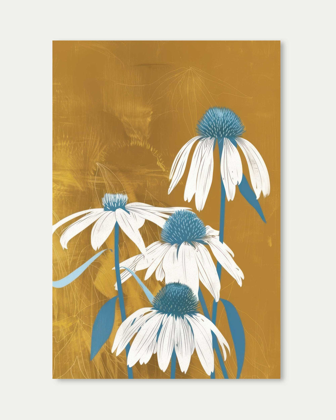 Golden Flowers Wall Art