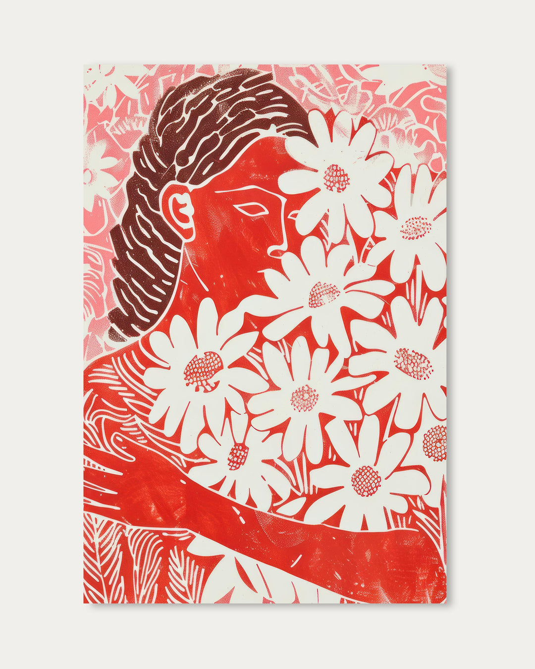 Holding Flowers Art Print