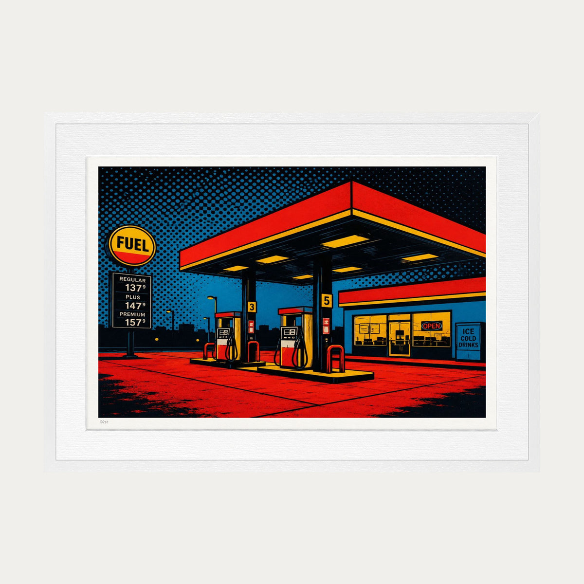 At The Pump | Limited Edition Print — White Frame