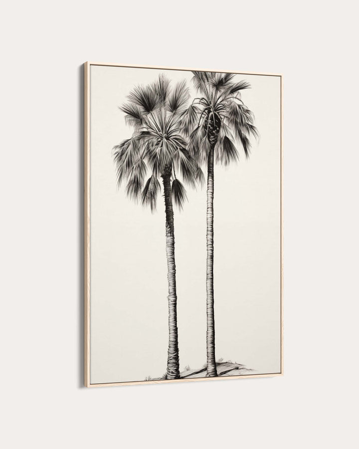 Monochrome Palms Wall Art Print
