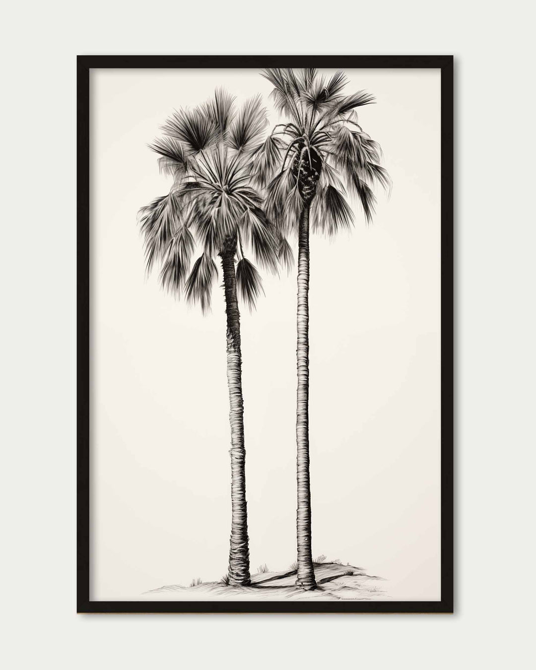 Monochrome Palms Wall Art Print