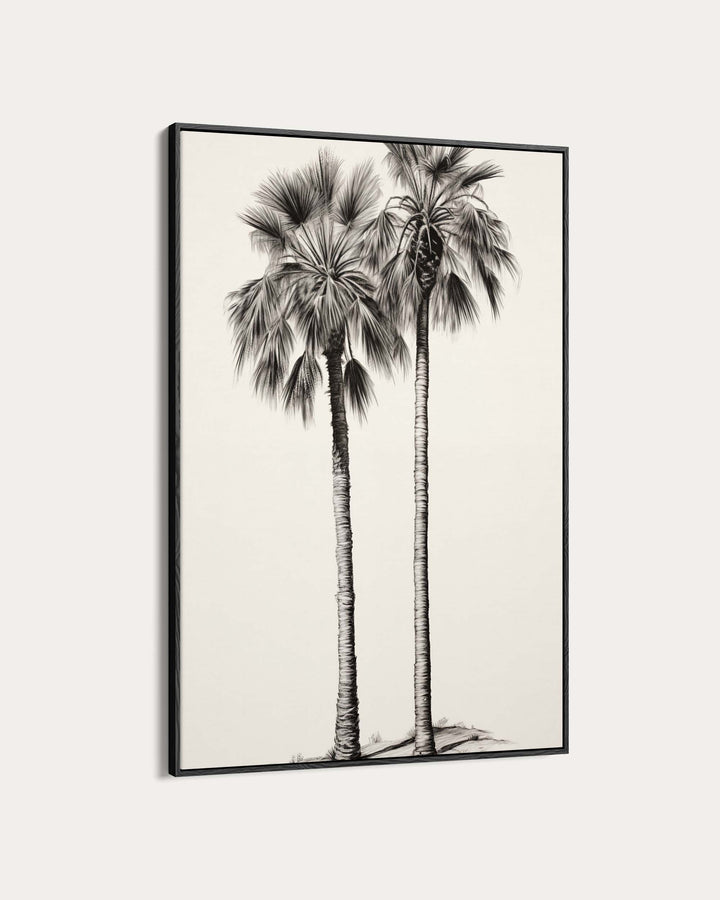 Monochrome Palms Wall Art Print
