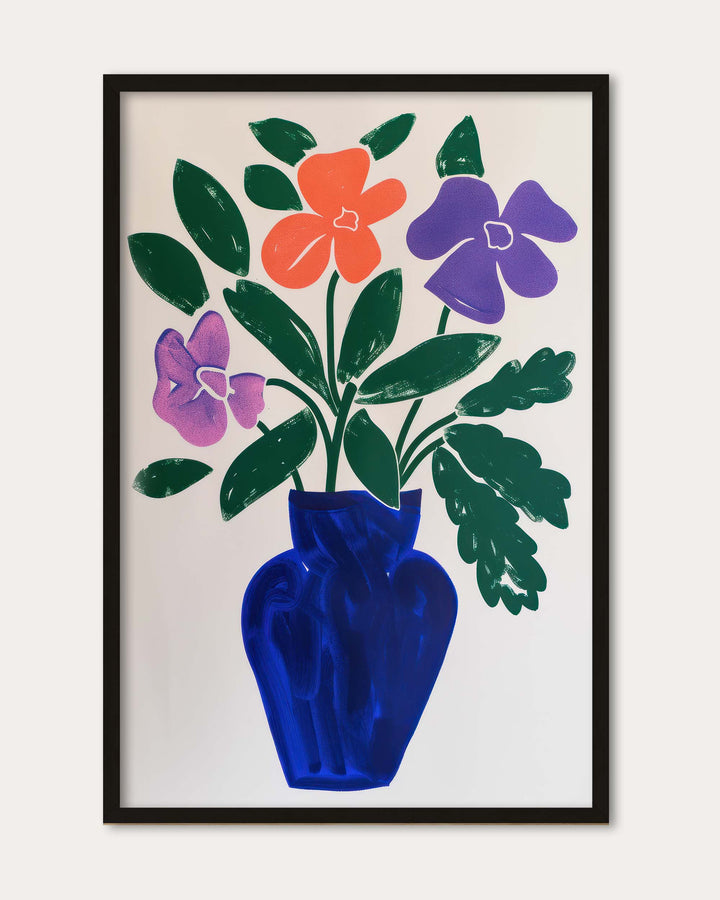 Blue Vase Sketch Art Print