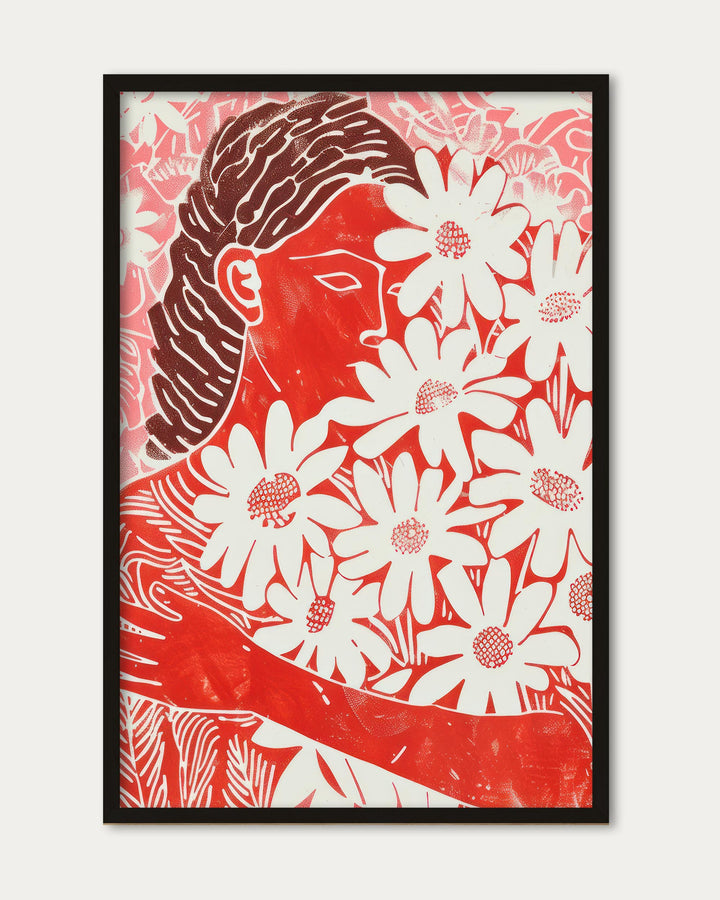 Holding Flowers Art Print