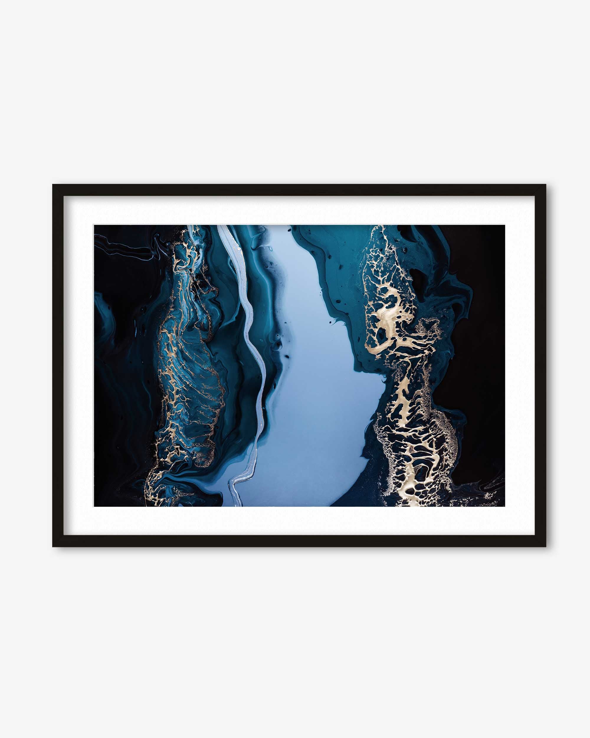 Blue Abstract Marble Wall Art Print