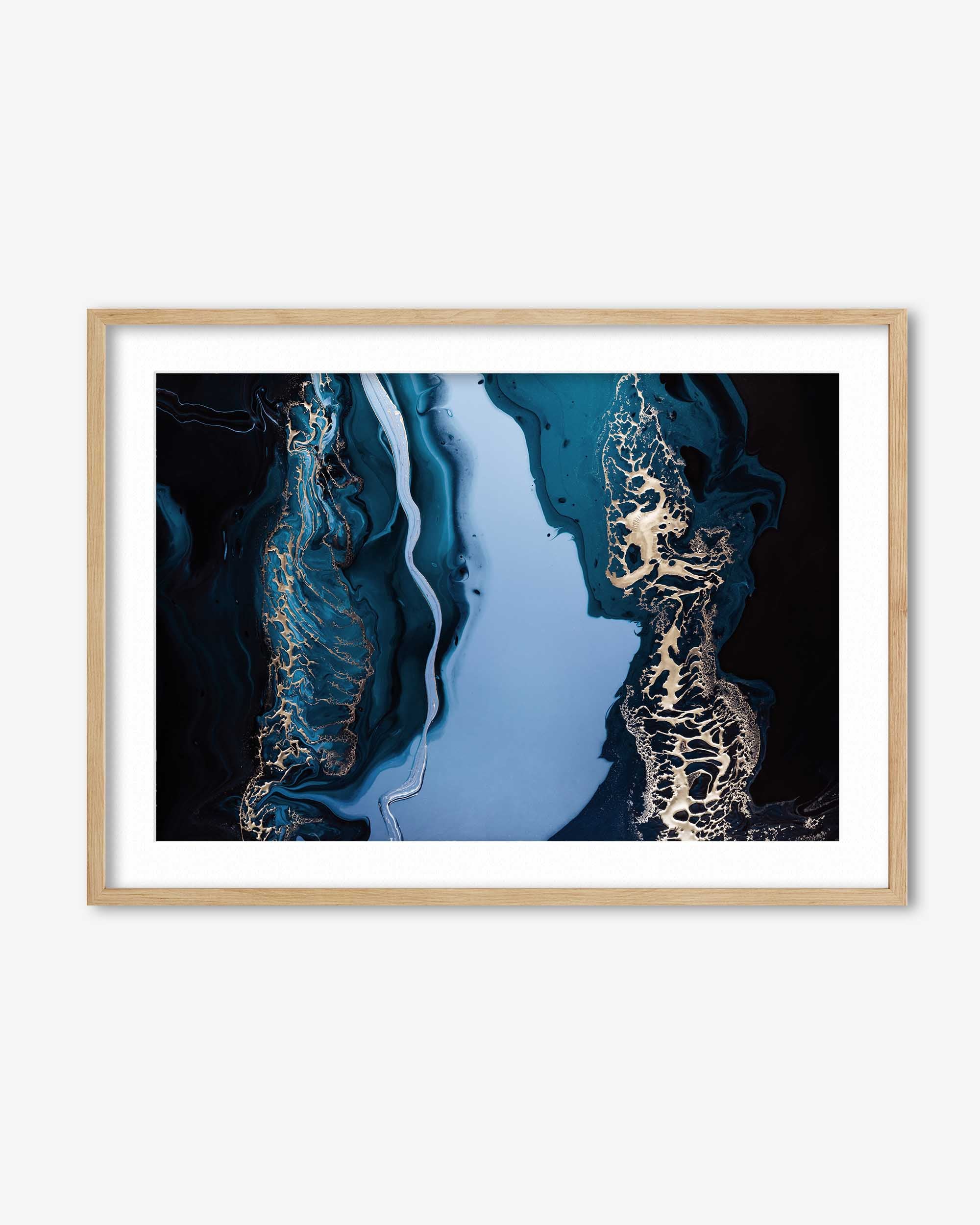 Blue Abstract Marble Wall Art Print