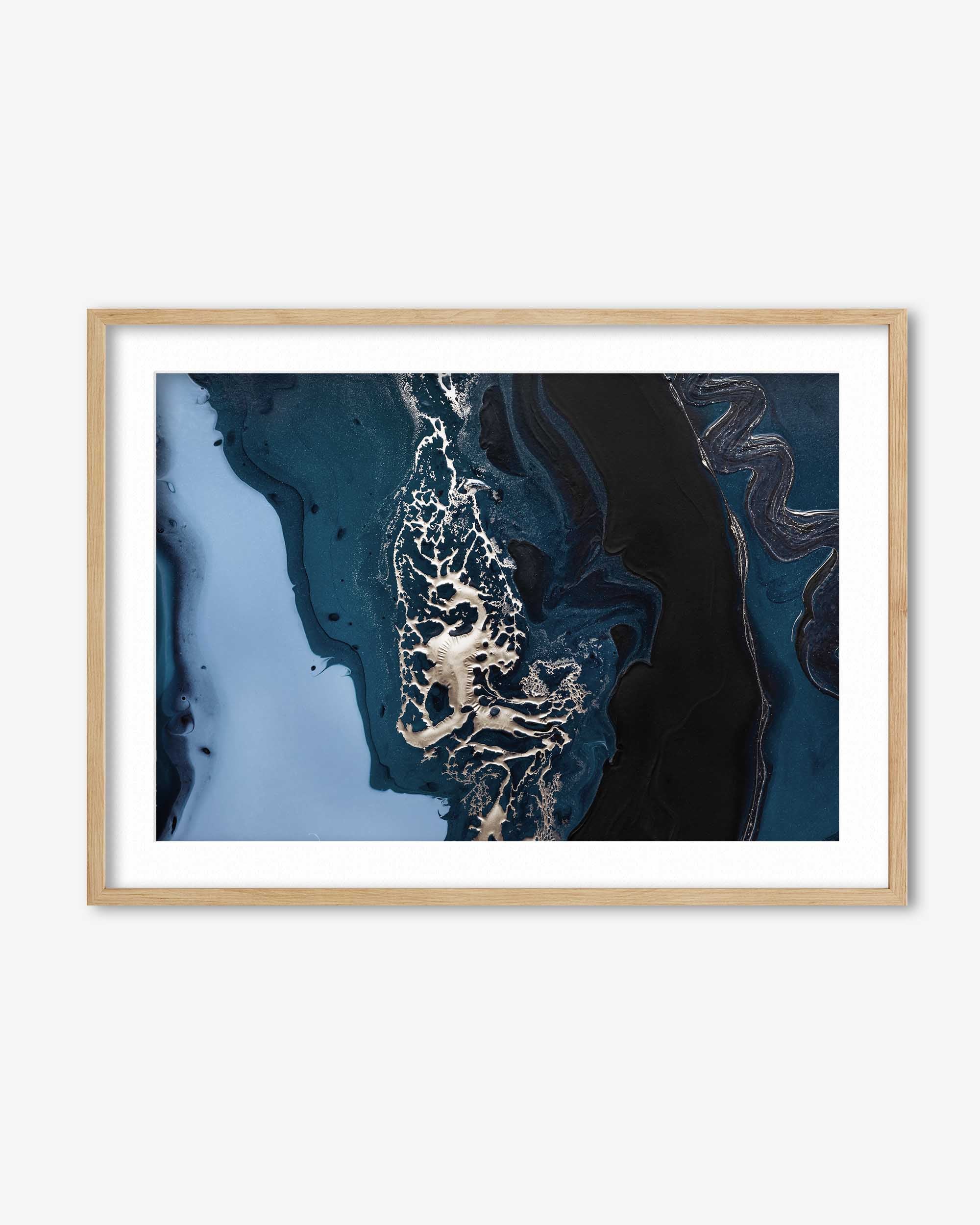 Blue Abstract Marble II Wall Art Print