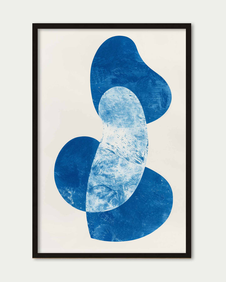 Blue Abstract Whale Wall Art