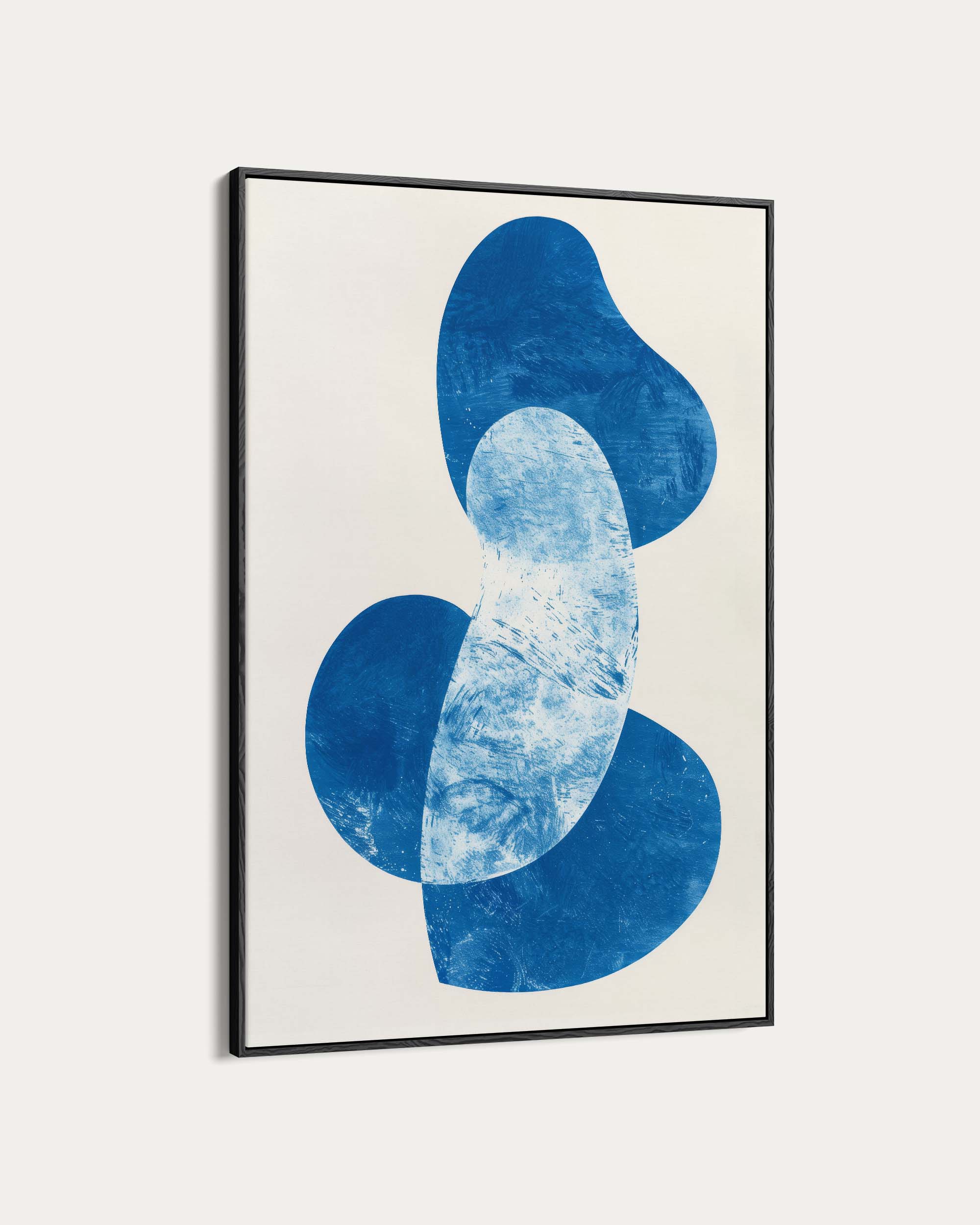 Blue Abstract Whale Wall Art