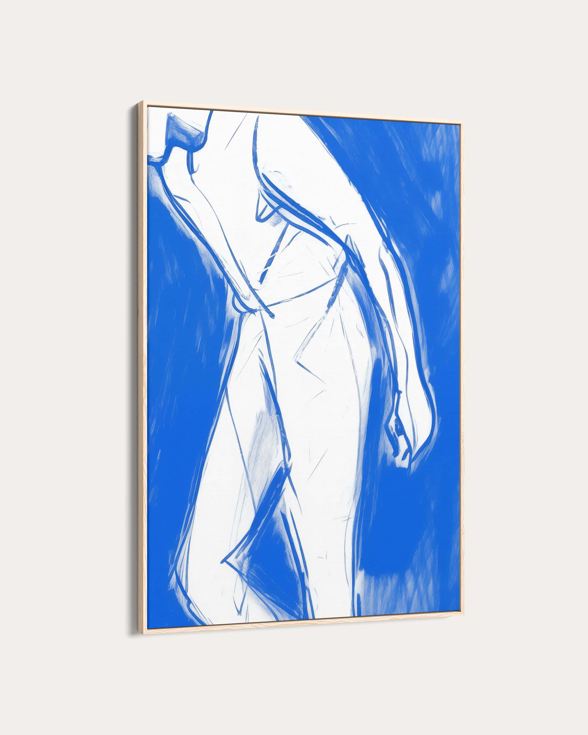 Blue Sketch Art Print