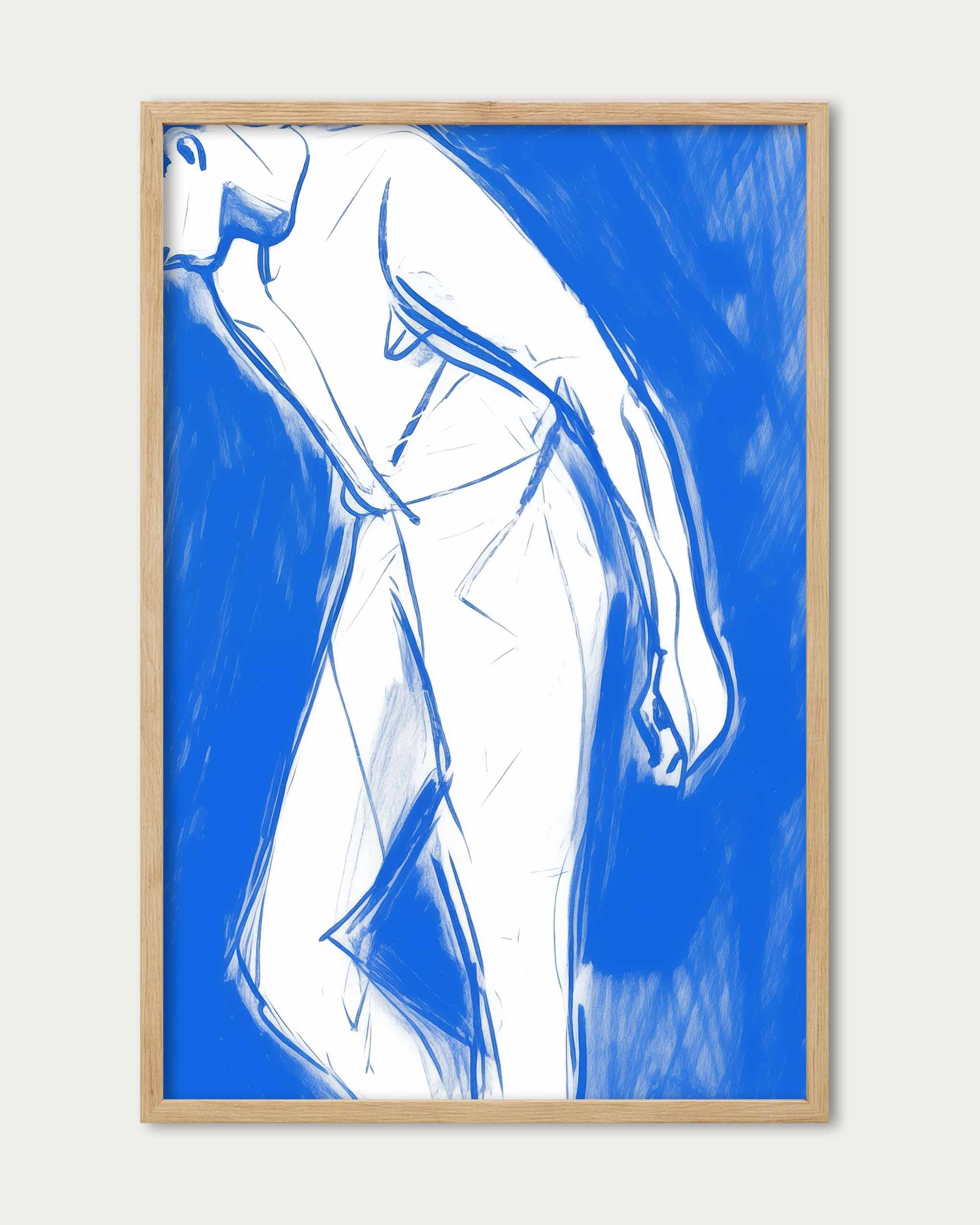Blue Sketch Art Print