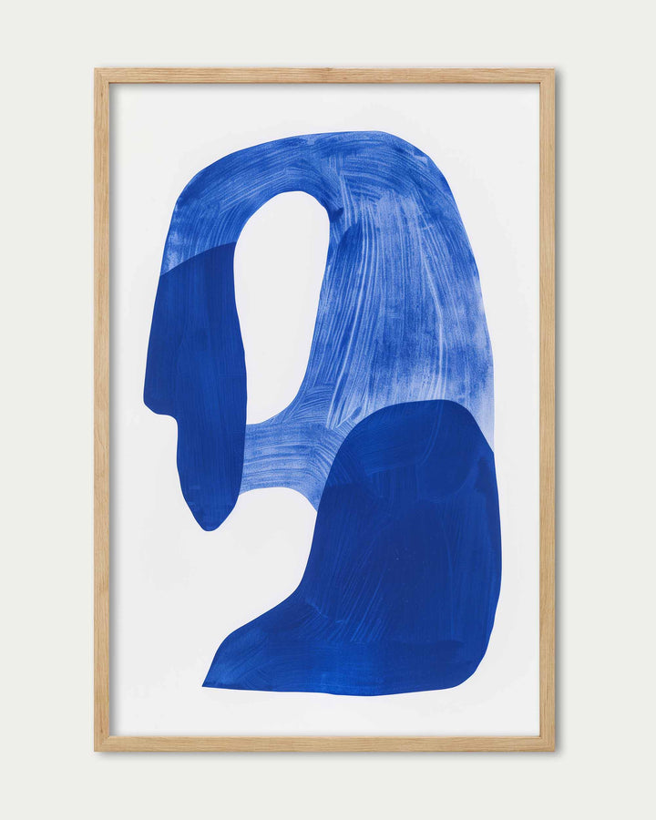 Blue Abstract Rock Wall Art Print