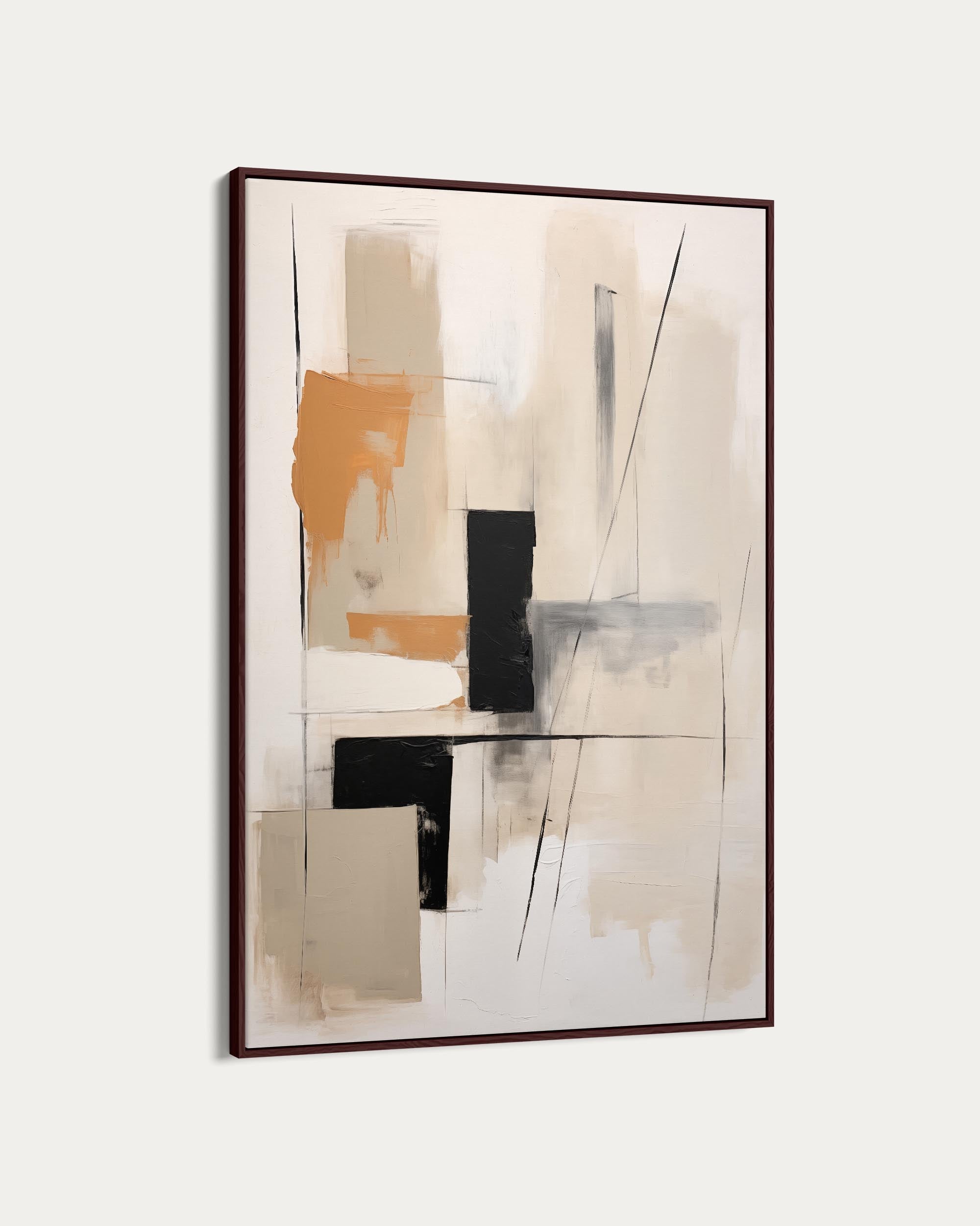 Abstract art piece with geometric shapes on a white background