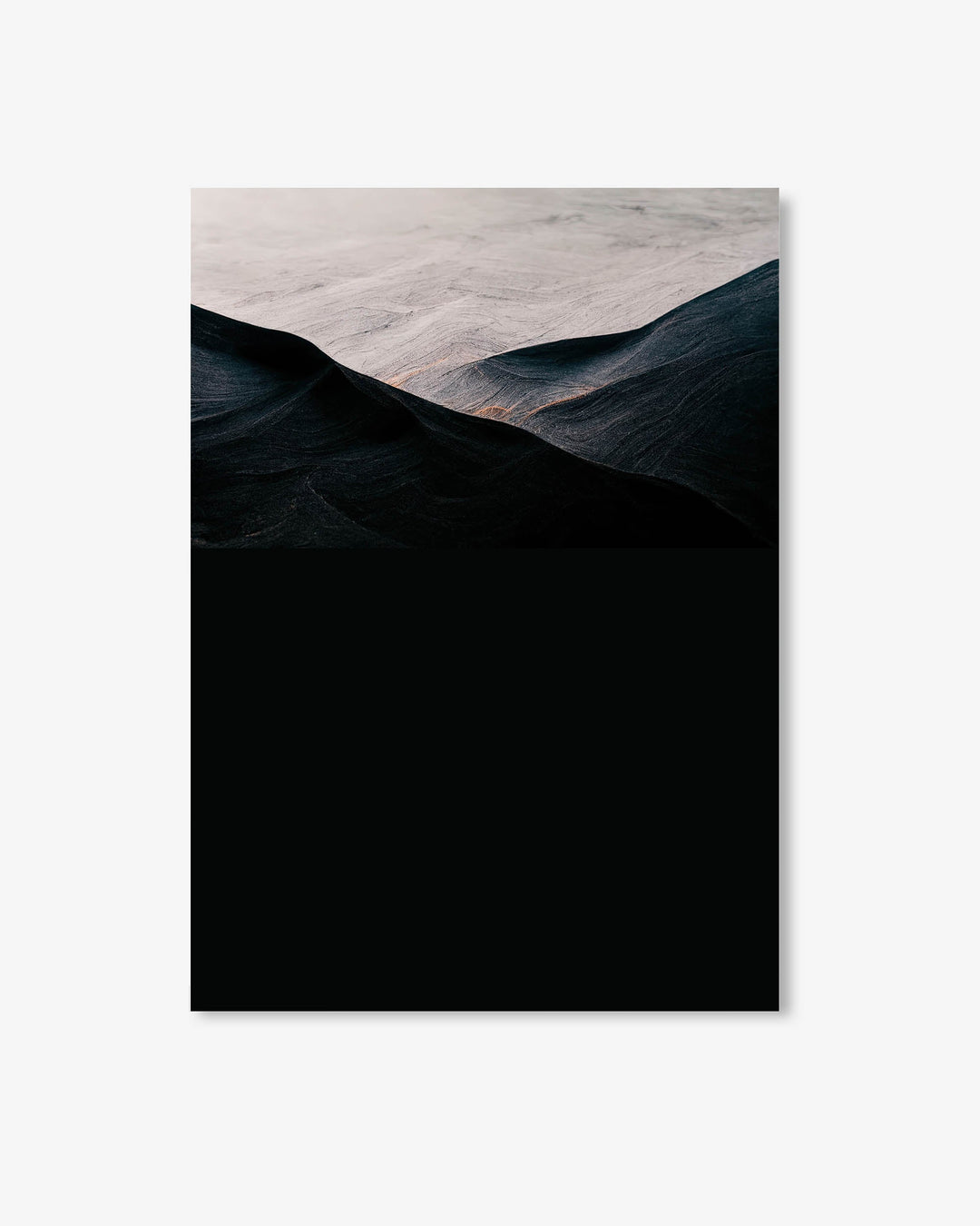 Abstract art print of wavy lines in black and gray on a white background